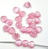 25 Stück Glasperlen, Cateye, kleine Herzen, 6mm, Bohrung 1mm, rosa