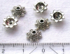 10 Stück Perlenkappen Ø8mm, Höhe 3,5mm, Bohrung: 1,5mm, altsilber