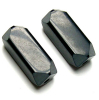 2 Stück Kunststoffperle, Säule schwarz/ grau 27x11mm, Bohrung 2,8mm