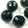 10 Stück Acryl Perlen, geschliffene Kugel, schwarz satt 16mm, Bohrung 2,2mm