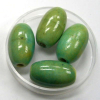 4 Stück Keramikperle, Oliven ca.20x12 mm und Bohrung ca.2,5mm, grün/türkis,