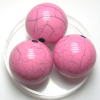 10 Stück Kunststoffperlen Natur Imitat, Kugel Marmoroptik rosa 15,5mm, Bohrung 2mm