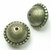 6 Stück Kunststoffkern-Perlen: Kreisel mit kleinem Kugelrand, messingfarbig, 19x22mm, Bohrung 2mm