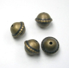 20 Stück Kunststoffkern-Perlen: kleine Kugel "Pluto",  11x9mm, Bohrung 1,5mm