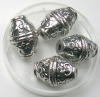 10 Stück Kunststoffkern-Perlen: Vase, kunstvoll verziert, altsilber, 19x8mm, Bohrung 2,5mm