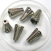 10 Stück Perlenkappen Endkappe, Länge 12,5mm, ØA 7,5mm, ØI 6mm, Bohrung: 2mm, altsilber