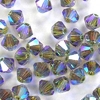 50 Stück Swarovski® Kristalle 5328 Xilion Beads 4mm, Black Diamond AB2x *215AB2