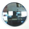 1 Stück Swarovski® Kristalle 2035 Chessboard Circle Flatback 20mm, Hotfix, Aquamarine Foiled *202