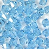 50 Stück Swarovski® Kristalle 5328, Xilion Beads 3mm, Aquamarine *202