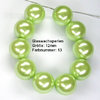 10 Stück Glaswachsperlen 12mm glänzend, hell grün