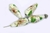 4 Stück Cloisonne Perlen, Tropfen, 21x9mm, Bohrung 1,5mm, Weiß mit Blumen