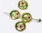 4 Stück Cloisonne Perlen, rund Scheibe, Ø 16mm, 7mm dick, Bohrung 1,5mm, Gold mit Blumen
