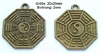 10 Stück Metallanhänger, YingYang eckig, ca. 20x20mm, Ösengröße 2mm, Messing *205
