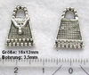 10 Stück Metallanhänger, Tasche, ca. 16x12mm, Ösengröße 3,5mm, versilbert