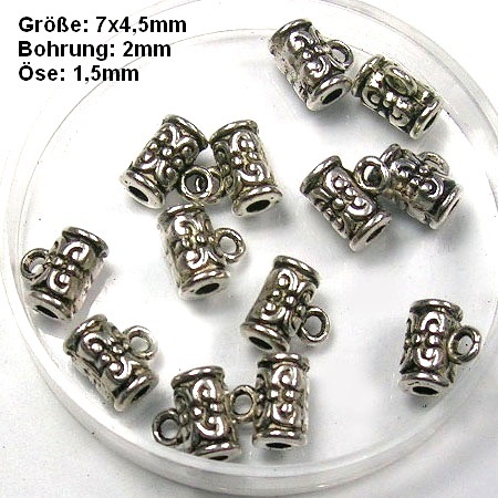 3 Metallperlen Ringe 11mm silberfarbig Perlen neu 9241 K11 