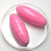10 Stück Kunststoffperlen Natur Imitat, Oliven Marmoroptik rosa 31x12mm, Bohrung 2,5mm