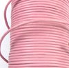 Meterware, 1m Rind Lederband, Leder Kordel, Ø 2 mm, rosa