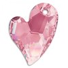 1 Stück SSwarovski® Kristalle 6261, Devoted 2 U Heart 27mm, Crystal Antique Pink
