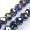 6 Stück Glasschliffperlen Rondelle 12x10mm, Bohrung ca. 1,5mm, Tanzanite AB
