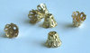 30 Stück Perlenkappen Krönchen, A Ø 7mm, 5mm hoch, Bohrung 1mm, vergoldet