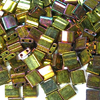 50g Beutel Miyuki Tila Perlen 5x5mm, Metallic Gold Iris, *0462-50