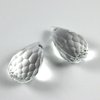 4 Stück Acryl Perlen, geschliffene Tropfen transparent  32,5x18mm, Bohrung 2,8mm