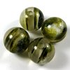4 Stück Acryl Perle, Kugel transparen oliv Marmo Look 15mm, Bohrung 3mm
