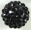1 Stück Shamballa Perle, schwarz 18mm, Bohrung 2,5mm