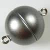 1 Stück Kunststoff Magnetverschluss, Ø15mm, Öse Ø1,5mm, Granit matt