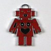 1 Stück Charm emallierter Bettelanhänger, Roboterfrau, rot, 28x22mm