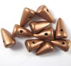 20 Stück Glasperlen Spikes Matt Copper, 5x8mm, Bohrung 1mm
