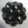 1 Stück Shamballa Perle, schwarz, 12mm, Bohrung 2mm