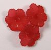 10 Stück Kunststoff Blüten klein, matt, rot, 4x12 mm, Bohrung 2mm