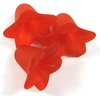 10 Stück Kunststoff Blüten matt, Glocke, rot, 12x18mm, Bohrung 2mm