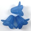 10 Stück Kunststoff Blüten matt, Glocke, blau, 12x18mm, Bohrung 2mm