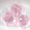 4 Stück Glasperlen Blüten, blass Rosa, 18x12mm