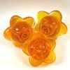 4 Stück Glasperlen Blüten, Orange, 18x12mm