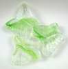 10 Stück Glasperlen Schmetterlinge, Crystal grün marmoriert, 16x13mm