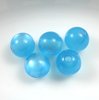 20 Stück Perlen CatEye Look, Rund, glänzend, 8 mm, blau, Bohrung 1,5mm