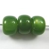 20 Stück Perlen CatEye Look, Rondelle, glänzend, 8 mm, grün, Bohrung 2 mm