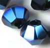 50 Stück Swarovski® Kristalle 5328 Xilion Beads 3mm, Crystal Metallic Blue 2x *001METBL2
