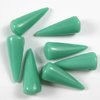 10 Stück Glasperlen Spikes Jade, 7x17mm, Bohrung 1mm