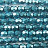 50 Stück feuerpolierte Glasschliffperlen, 3mm, Heavy Metal Turquoise