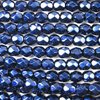 50 Stück feuerpolierte Glasschliffperlen, 3mm, Heavy Metal Navy Blue