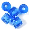 10 Stück Kunststoff Rondelle mit Glitzerfäden, 8x9mm, Bohrung 1,5mm, blau