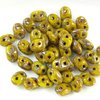 10g Beutel SuperDuo Beads 2,5x5mm, Opaque Yellow - Picasso Silver
