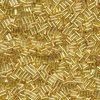 7g Röhrchen Miyuki Stifte - Bugle Beads 3mm, Silver Lined Gold, *0003
