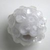 1 Stück Shamballa Perle, weiss crystal, 12mm, Bohrung 2mm