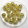 2 Stück Strass Perlen 6mm, Bohrung 2mm, mit 8 Kristallsteinen, vergoldet