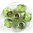2 Stück Lampwork Beads mit Hülse,ca.9x13mm,crystal grün/gelb/weiß/blau,abgeflacht,Bohrung ca.4,5mm